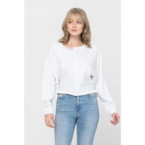 Off White Button Sweater Top